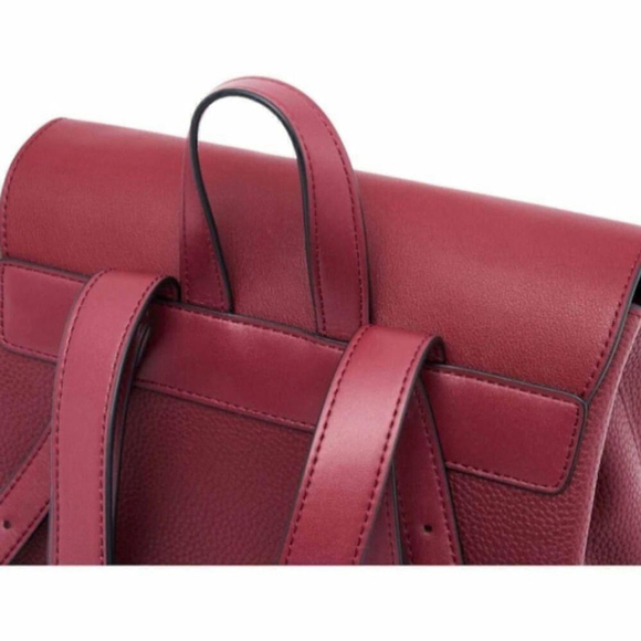 Bolvaint Geneviève Paris Backpack Purse Fine Leather Luxury Tote Bag Plum red - Picture 9 of 16